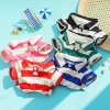 Nueva mascota verano rayas dos pies teddy by bear pomerania gatito perro ropa de perro estilo fino fardou ropa suministros details Picture